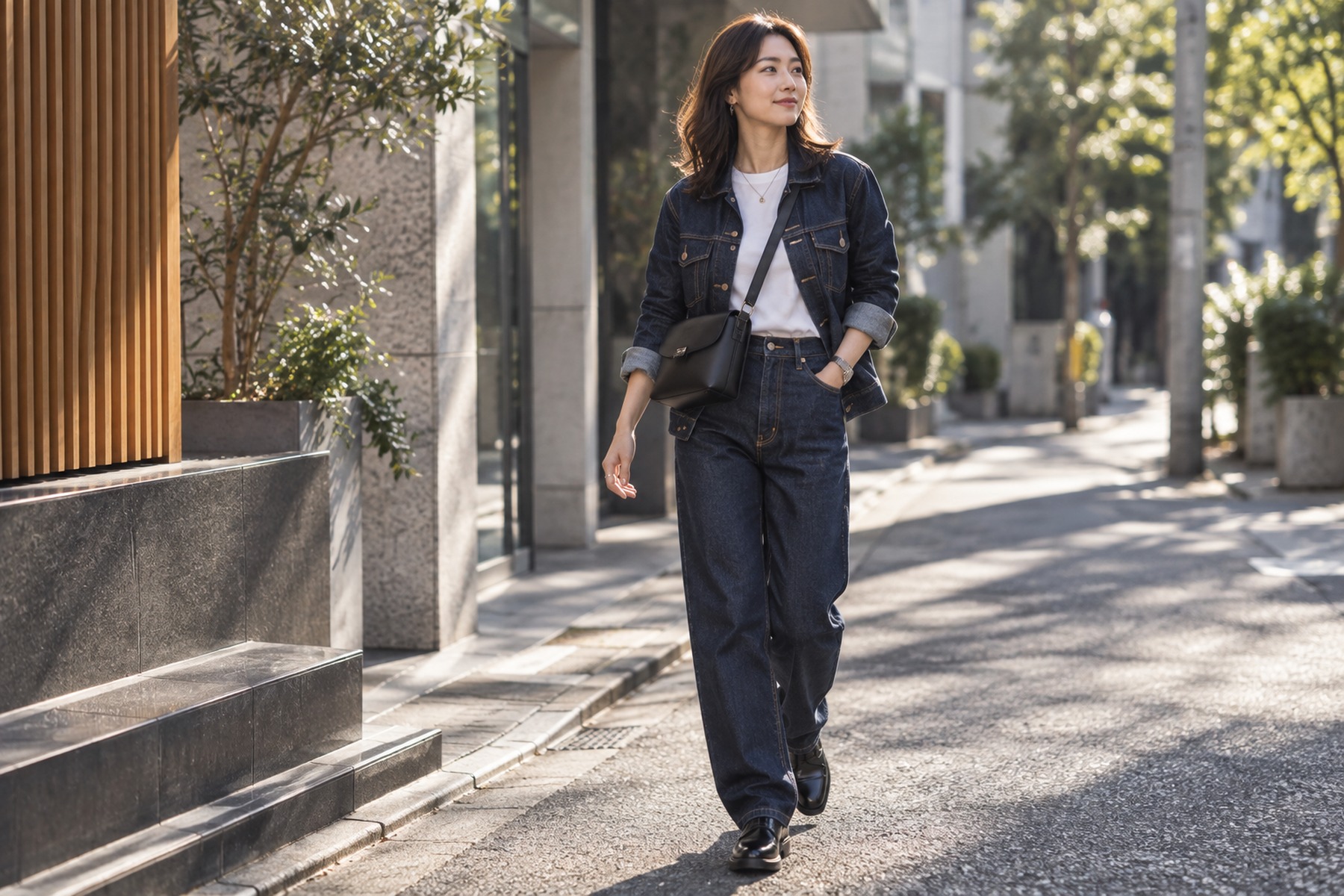 Traveler walking through a modern Tokyo street before a timed attraction visit