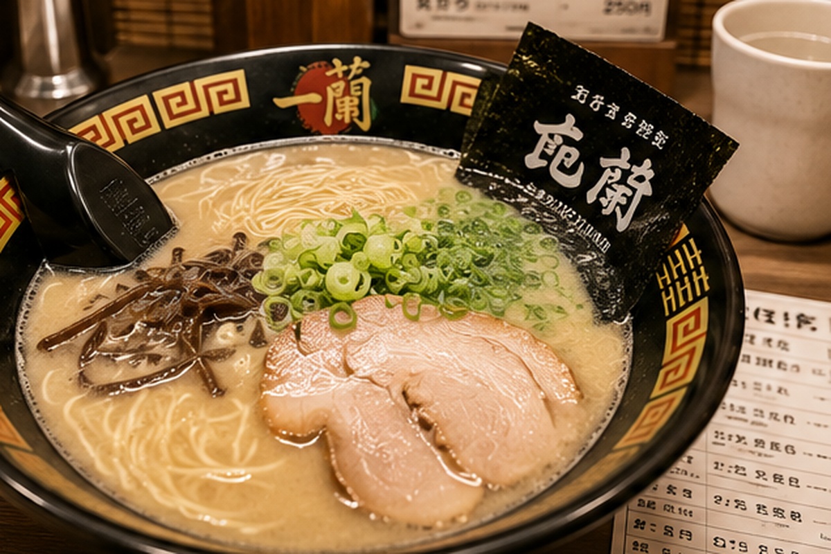 Bowl of ramen at a Japanese restaurant counter