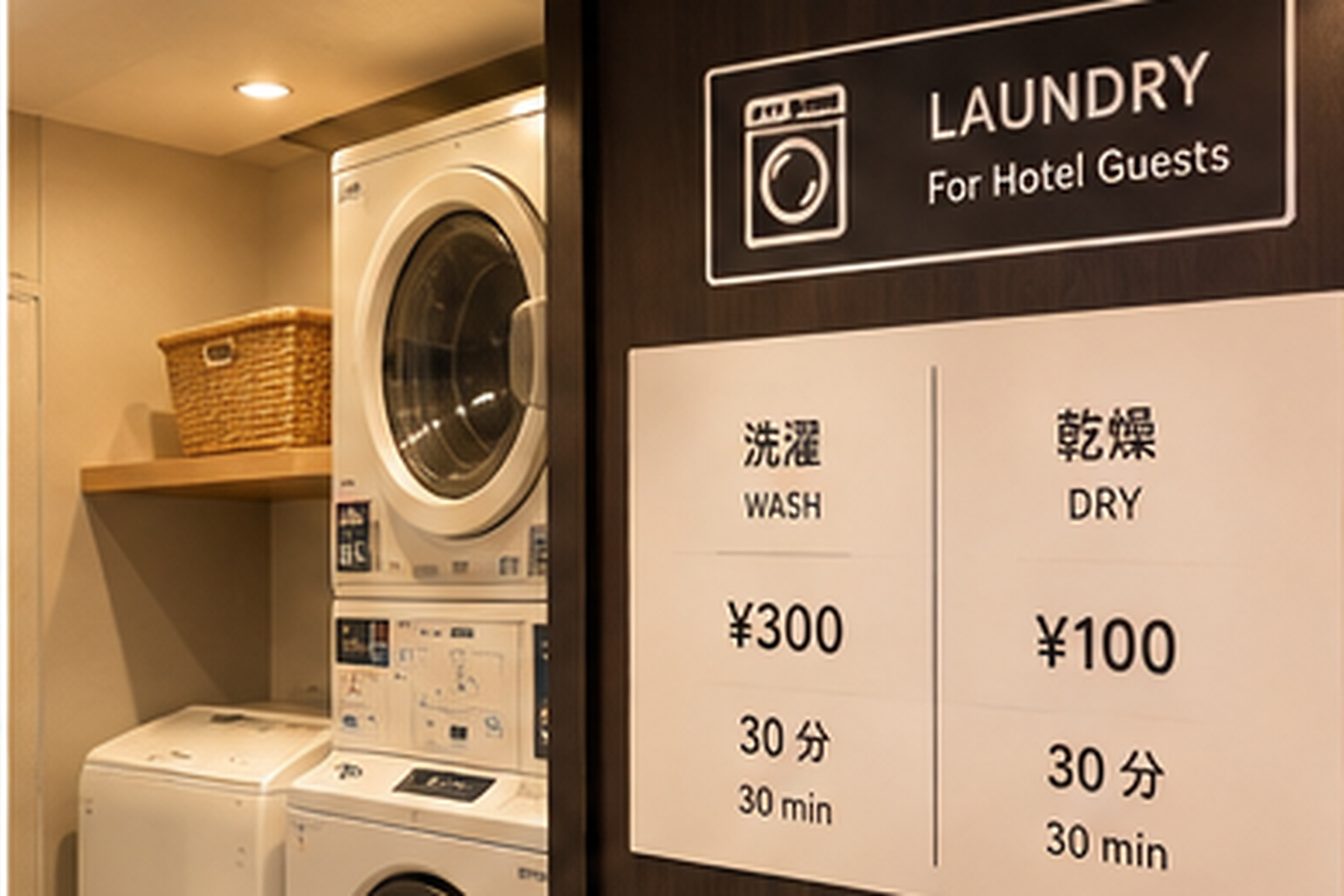 Hotel guest laundry machines in Japan