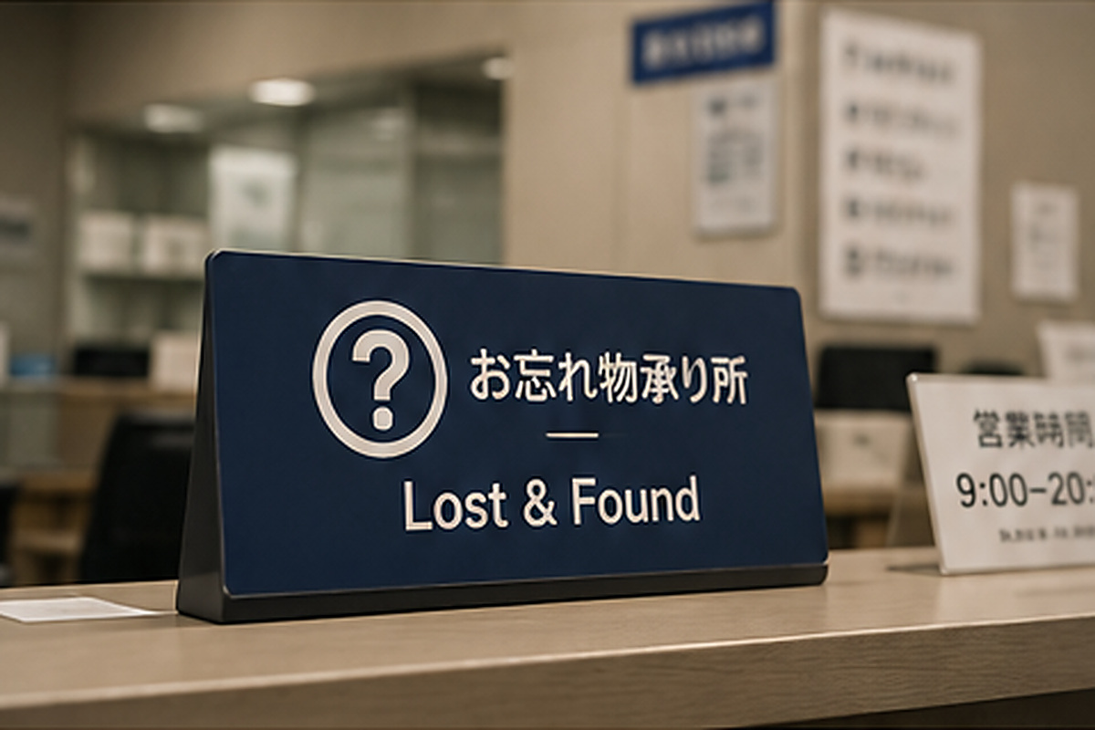 Lost and found service counter in Japan