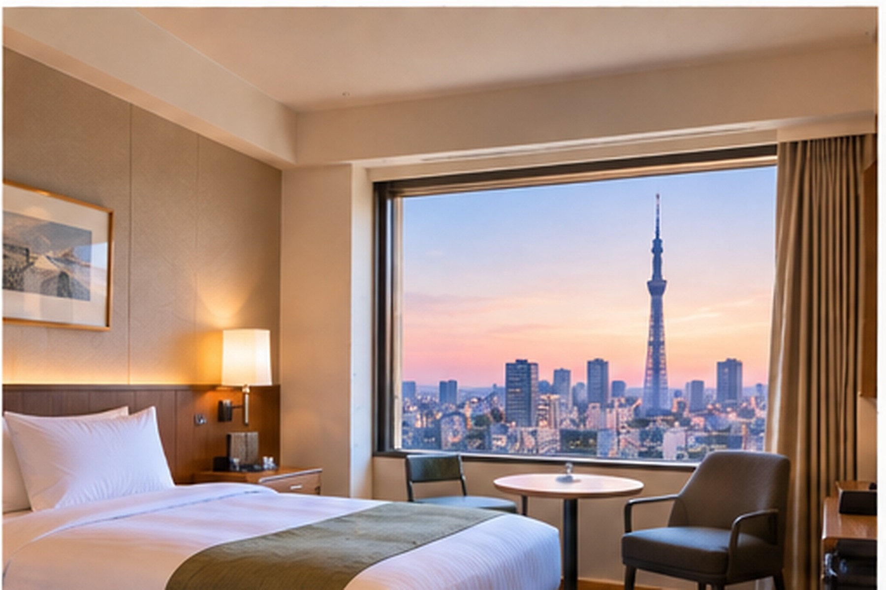 Tokyo hotel room prepared for a solo traveler
