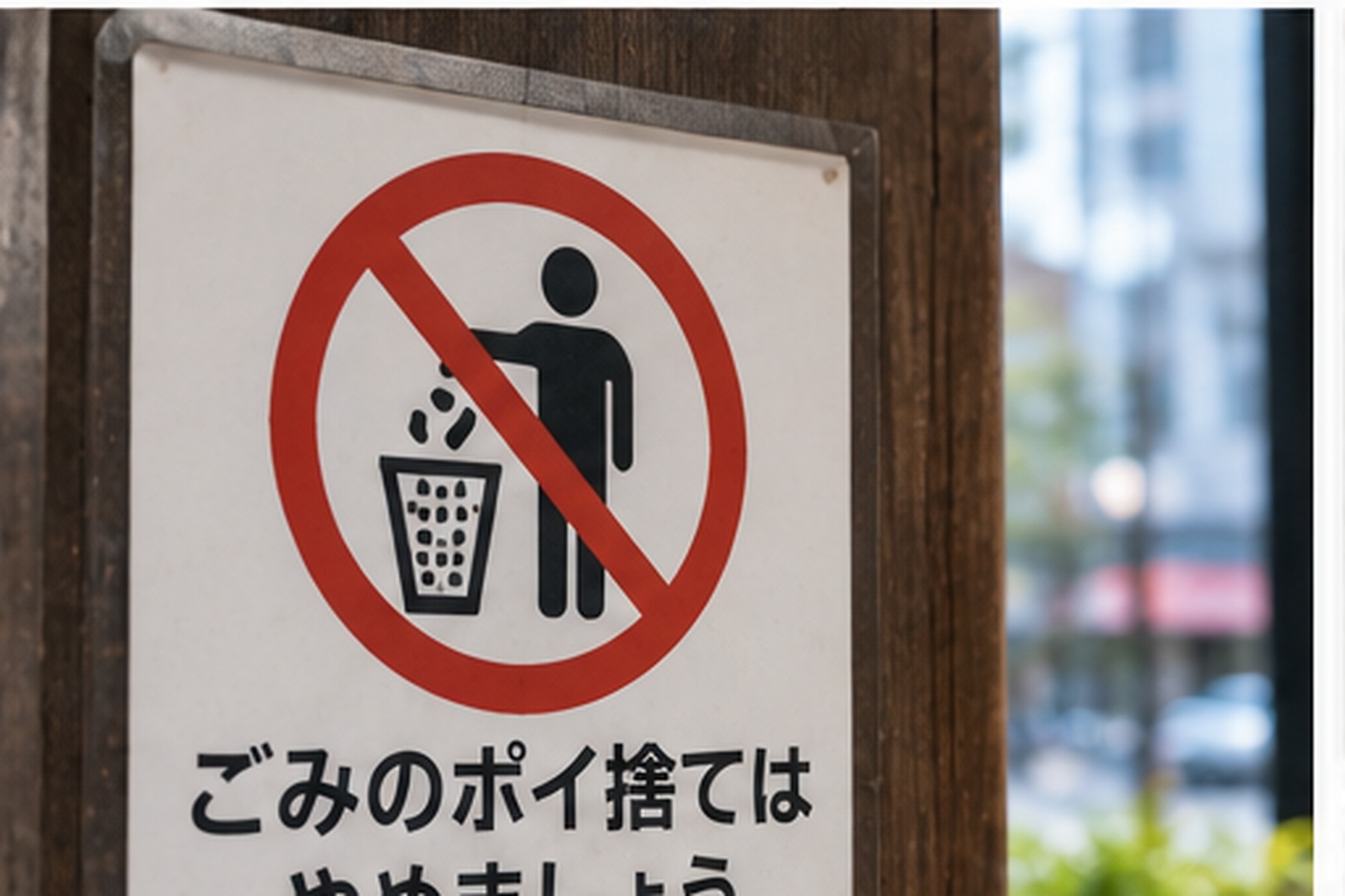 No littering sign on a Japanese street